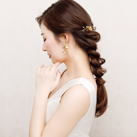 MA156 ウェディング ヘッドドレス　カチューシャ ブライダル ヘアアクセサリー 結婚式 前撮り 卒業式 2枚目の画像