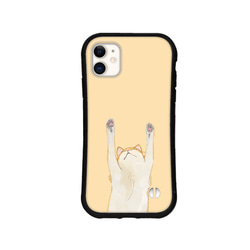へそ天 猫 名入れ スマホケース iPhone15 14 13 pro mini iface型 スマホカバー 送料無料 7枚目の画像