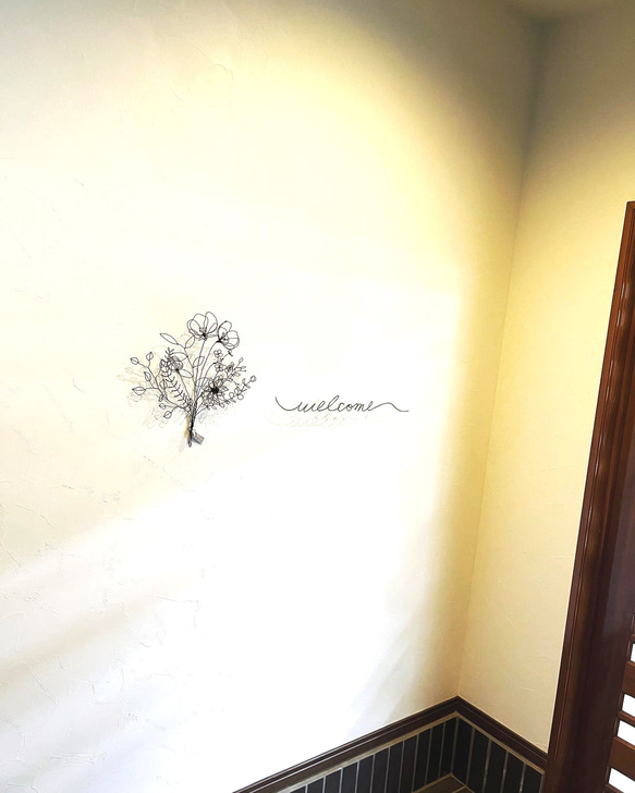 【受注制作】2重線　welcome ワイヤーアート　ウェルカム 3枚目の画像