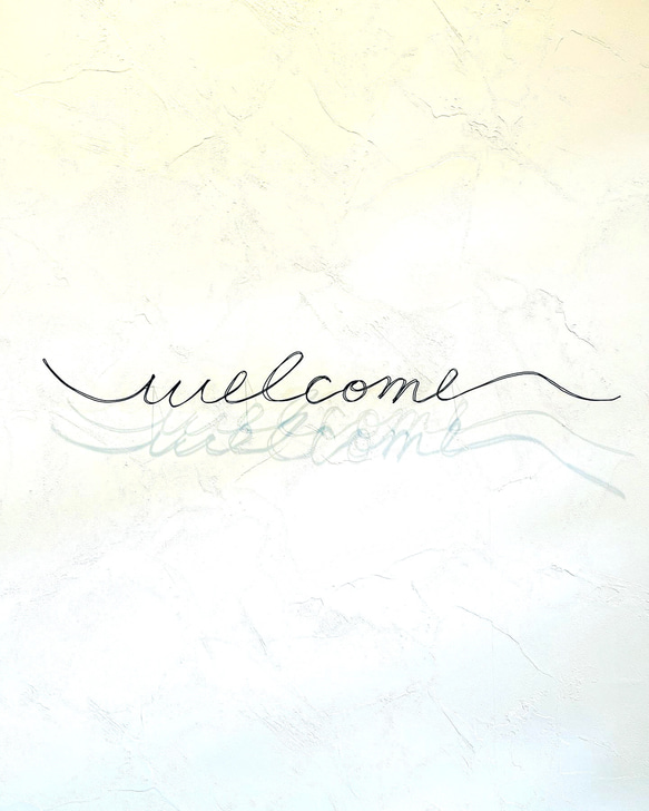 【受注制作】2重線　welcome ワイヤーアート　ウェルカム 2枚目の画像