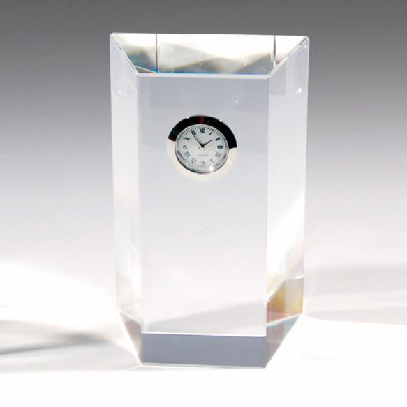 クリスタルガラス置時計 記念品 選べる3Ｄフラワー 名入れ彫刻 ギフト 退職祝い 金婚式 銀婚式 NKTR-0023 時 6枚目の画像