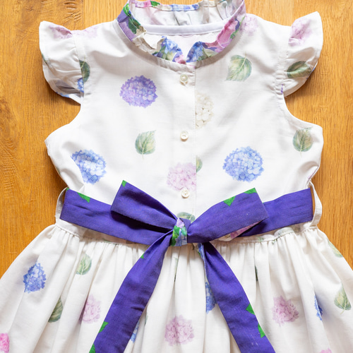 紫陽花フリルワンピース 子供服 Areu 通販 16097551｜Creema