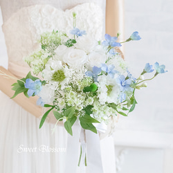 ブーケ・ブートニア asagao ブートニア・ヘアピック付き】夏色のあさがおブーケ 造花