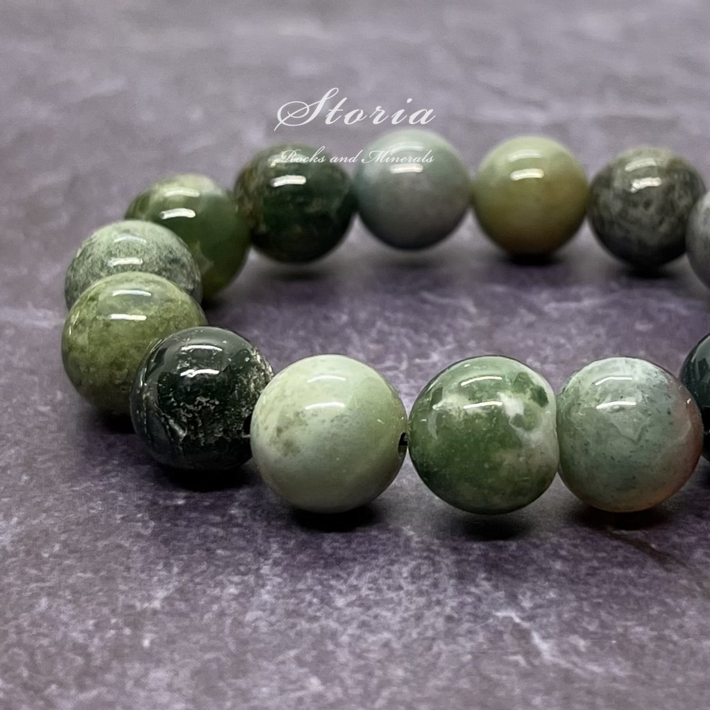 12mm マハーラーシュトラ産 インディアン アゲート（瑪瑙）ブレスレット