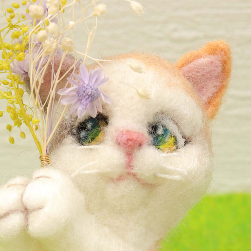 花もちにゃんこ バリエーション 羊毛フェルト 可愛い 羊毛フェルト