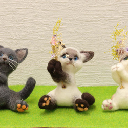 花もちにゃんこ バリエーション 羊毛フェルト 可愛い 羊毛フェルト