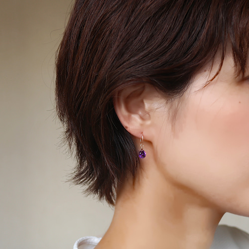 ピアス・イヤリング】心を癒す大人の雫＊アメジスト＊14KGF・silver925