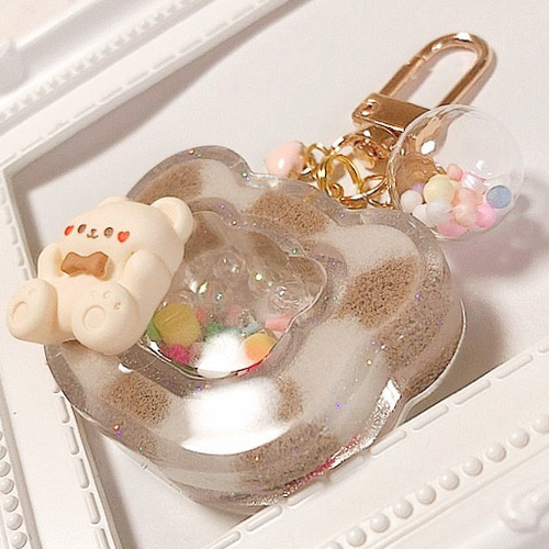 もふもふくまちゃんシェイカー◇シャカシャカキーホルダー ゆめ