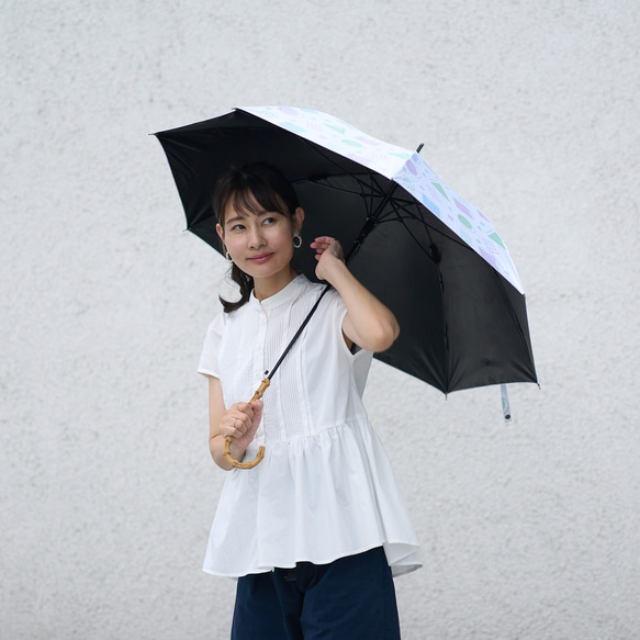 ﾓﾘﾉｶﾞｯｺｳ 晴雨兼用 長傘  日傘 雨傘 (レトロな幾何学模様) UVカット 12枚目の画像