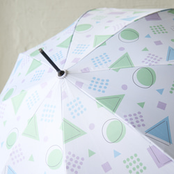 森野學校 防曬防雨長傘 遮陽傘 雨傘（復古幾何圖案）防紫外線 第17張的照片