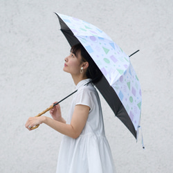 ﾓﾘﾉｶﾞｯｺｳ 晴雨兼用 長傘  日傘 雨傘 (レトロな幾何学模様) UVカット 6枚目の画像