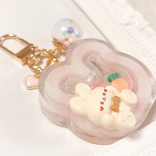 もふもふうさちゃんシェイカー◇シャカシャカキーホルダー