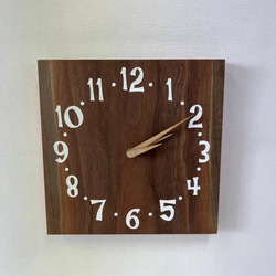 木の時計＜ウォールナット＞　壁掛け電波時計　wnc-1137 1枚目の画像