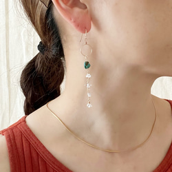 Herkimer 石英水晶耳環，防過敏，華麗，時尚，長款，成年女士，時尚，獨特 第5張的照片