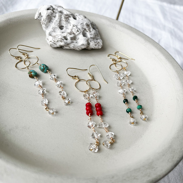 Herkimer 石英水晶耳環，防過敏，華麗，時尚，長款，成年女士，時尚，獨特 第10張的照片
