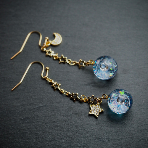 Stellar Serenity イヤリング/ピアス 耳飾り 宇宙玉 イヤリング