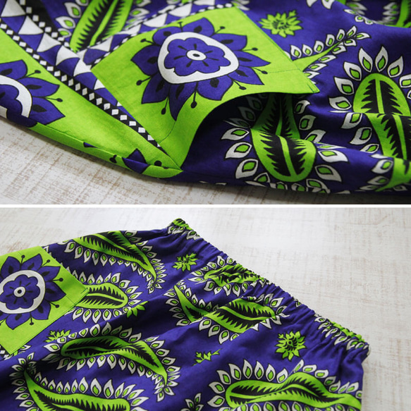 アフリカ布のバルーンスカート（カンガスカート）コクーンスカート 大人かわいい 10枚目の画像