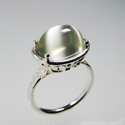 グリーンムーンストーン リング / Green Moonstone Ring 9枚目の画像