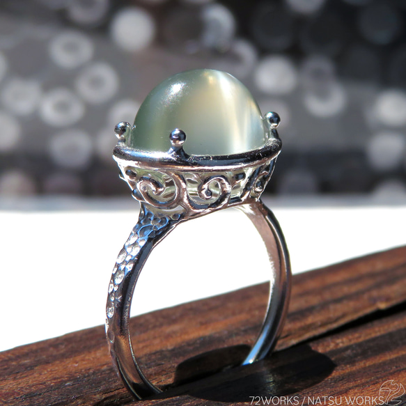 グリーンムーンストーン リング / Green Moonstone Ring 4枚目の画像