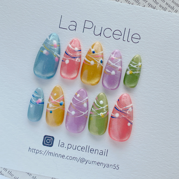 ヨーヨーネイル ヨーヨーネイルチップ 夏祭りネイル 浴衣に似合う  