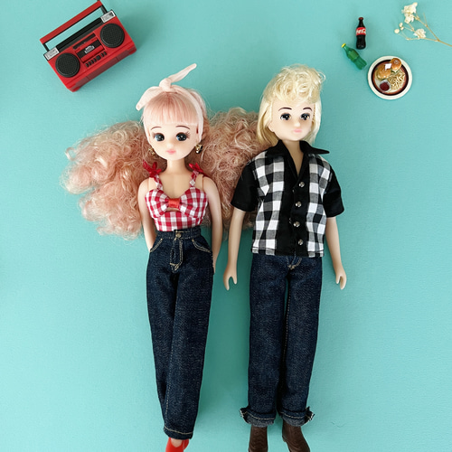 リカちゃん　デニムワイドパンツ　5点セット リカちゃん デニムワイドパンツ 5点セット