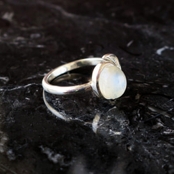 ムーンストーン キャッツアイ 三日月 リング moonstone cat's-eye ring 2枚目の画像