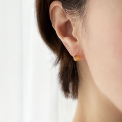 ✨十一月生日石✨ 黃水晶耳環 (K14GF) 第4張的照片