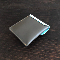 袋狀迷你皮夾和卡片包 | 灰色 x 淺藍色 x 米色（有貨） 第2張的照片