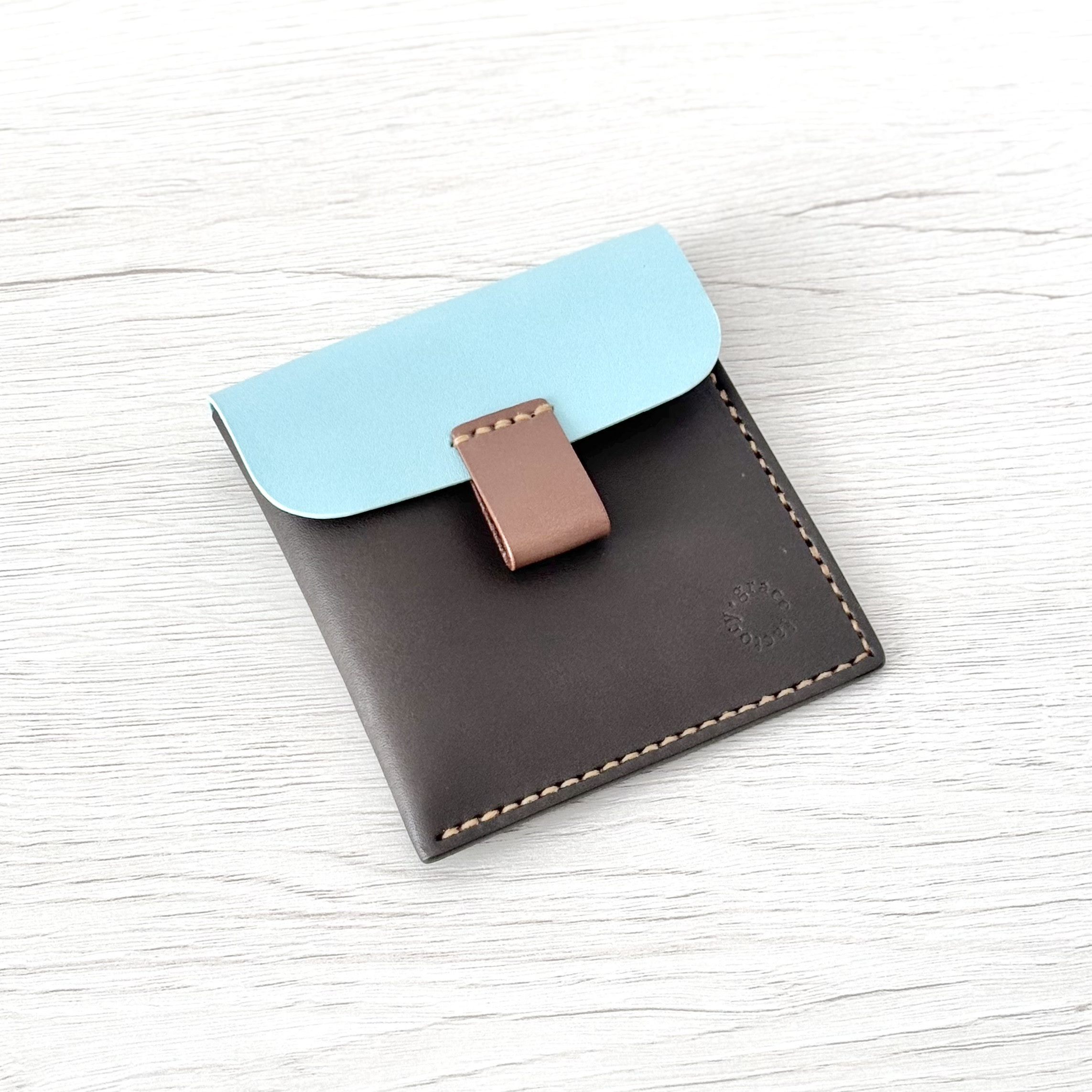 ポーチのようなミニ財布andカードケース｜グレー×水色×ベージュ〈在庫品〉
