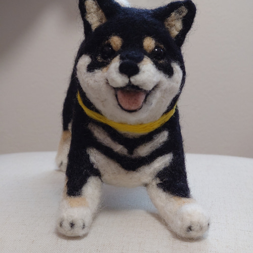 柴犬 羊毛 羊毛フェルト ハンドメイド 黒柴 羊毛フェルト