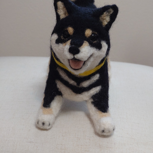 柴犬 羊毛 羊毛フェルト ハンドメイド 黒柴 羊毛フェルト