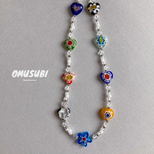 ストラップ ] ミルフィオリ ビーズストラップ / creema限定 携帯