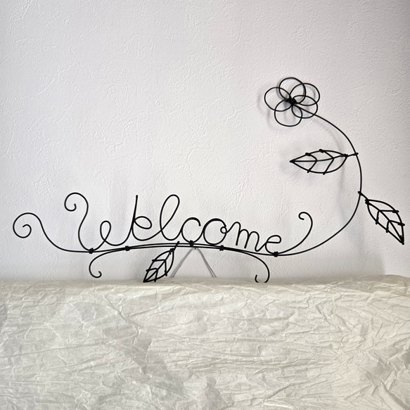 ワイヤーアート 壁飾り 【 Welcome 】 ワイヤークラフト 飾り ウォール