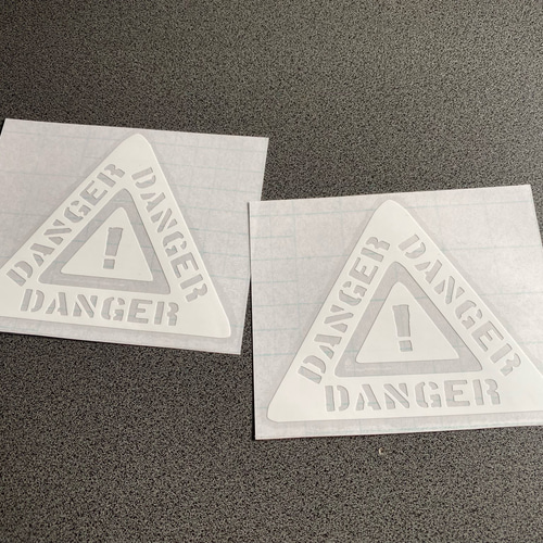 danger ！ 三角 】 ステッカー お得2枚セット 【カラー選択