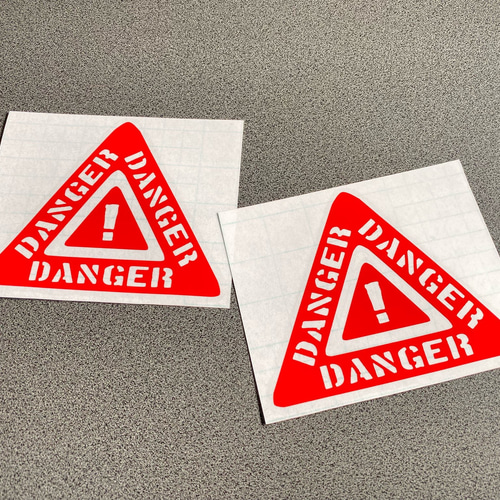 danger ！ 三角 】 ステッカー お得2枚セット 【カラー選択