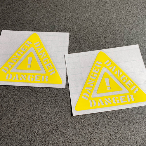 danger ！ 三角 】 ステッカー お得2枚セット 【カラー選択