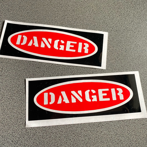 danger 楕円 001 】 ステッカー お得2枚セット 【カラー選択】送料無料