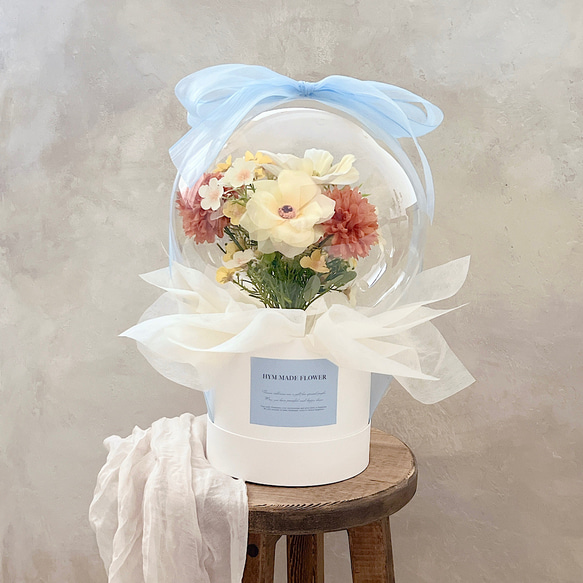 【文字入れ無料】ブルーとイエローのバルーン　花束　ギフト　プレゼント 結婚式 電報 祝電 結婚祝い 誕生日 10枚目の画像