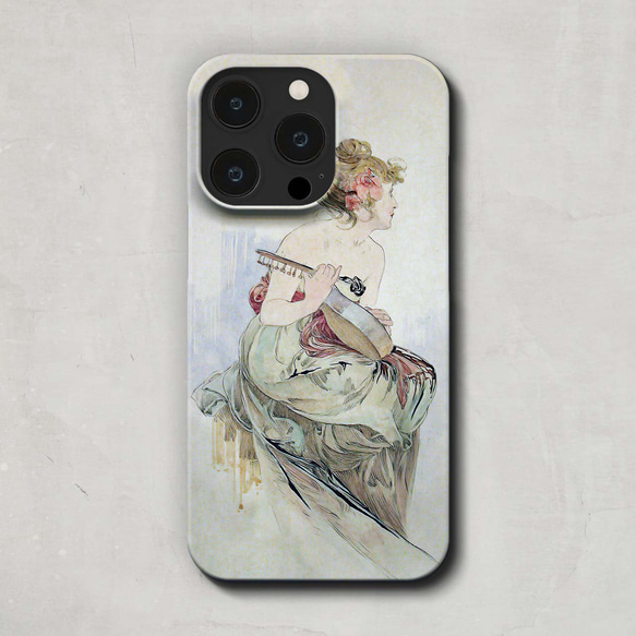 スマホケース / アルフォンス ミュシャ「 ル・パテルの扉絵より」 iPhone 全機種対応 絵画 レトロ イラスト 2枚目の画像