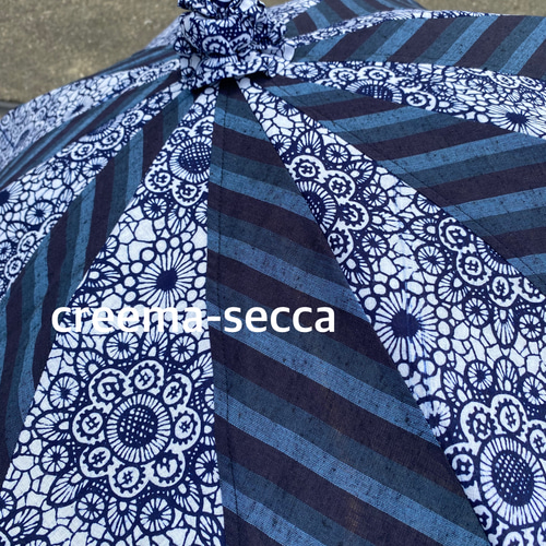 送料無料＊ 日傘 ボーダーと藍本染 傘・日傘 secca 通販｜Creema 