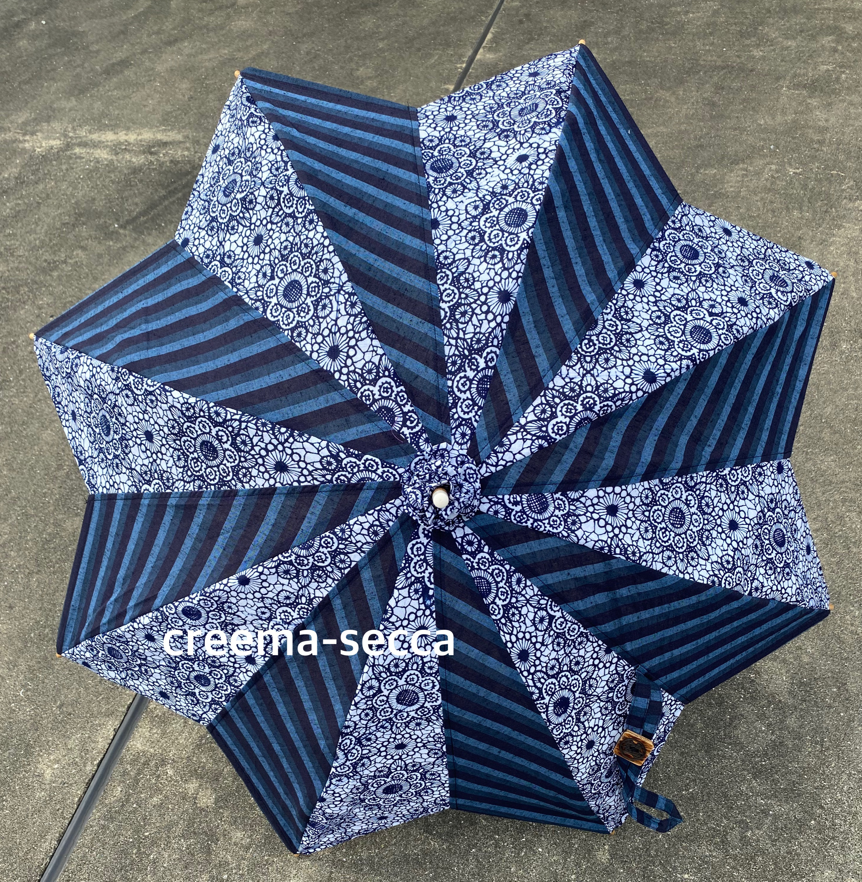 ＊送料無料＊ 日傘 ボーダーと藍本染