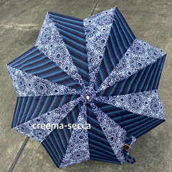 刺し子と雪ん子絣と藍型染の地下足袋リメイク23cm ブーツ secca