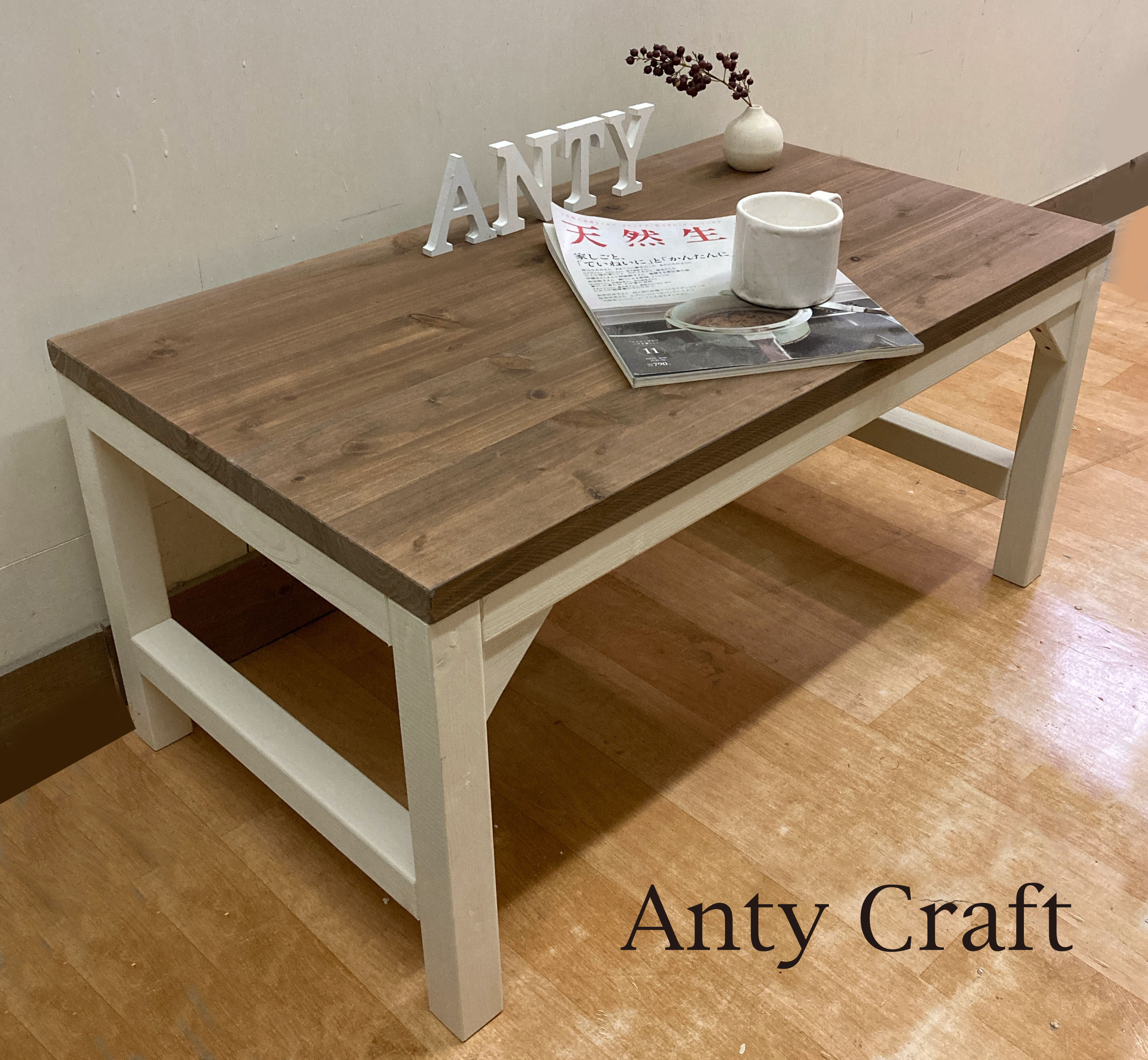 【SALE】【サイズオーダー可】【引取可能】フラット天板のローテーブル PC台  TV台 ソファテーブル 幅80cm