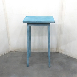 ブルーシャビーのサイドテーブル（花台）レギュラーサイズ 3枚目の画像