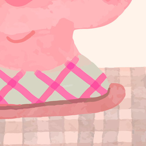 頭の中のフラワー / アートポスター 花 顔 イラスト 絵 縦長