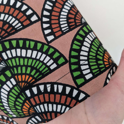 【裾上げ無料】ポケットつき【春夏　アフリカ　幾何学柄】ウエストゴムのコットンギャザースカート　 9枚目の画像