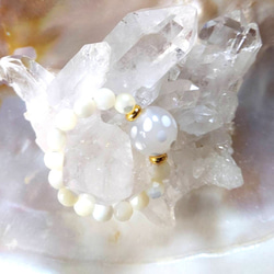珍しい天珠さん❣まっ白な星空天珠さん❣満点天珠さんのリング、指輪 1枚目の画像