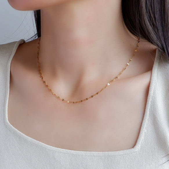 ペタルチェーン ネックレス｜サージカルステンレス つけっぱなし ゴールド シルバー 秋冬新作2025 4枚目の画像