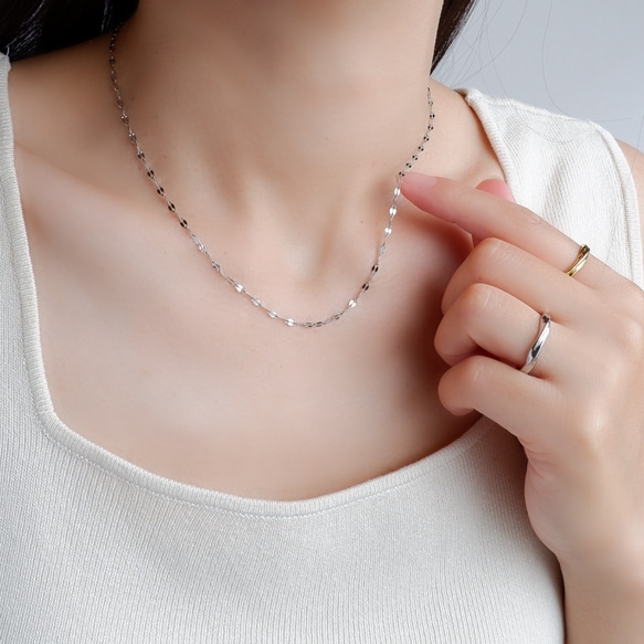 ペタルチェーン ネックレス｜サージカルステンレス つけっぱなし ゴールド シルバー 秋冬新作2025 9枚目の画像