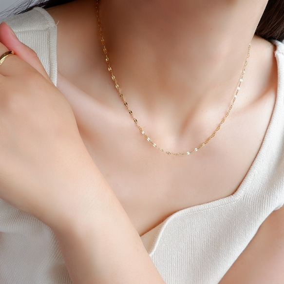 ペタルチェーン ネックレス｜サージカルステンレス つけっぱなし ゴールド シルバー 秋冬新作2025 3枚目の画像